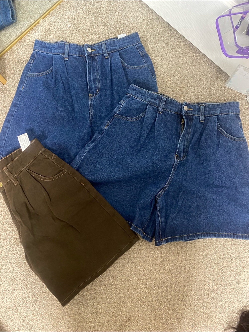 Classic High-Waist Blue Denim Shorts - Women